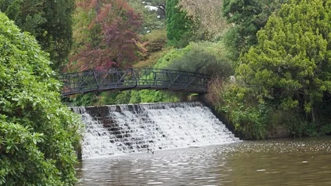 Water Cascading Down Steps Into A Lake, UK 動画素材 162883439
