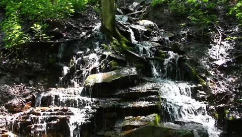 Water cascading over rocks Stock Footage 6219130