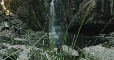 Water cascading over the waterfall of Phantom Falls in Victoria Australia Video stock 132465121