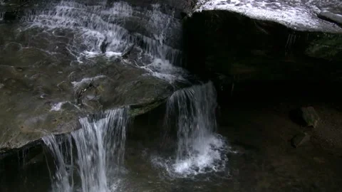 Water in cave coming down steps 스톡 동영상 279985183