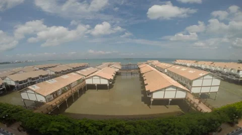 Water Chalet Cloudscape Timelapse Video stock 40730672