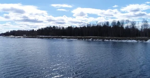 Water channel in spring. Stock Footage 73820174