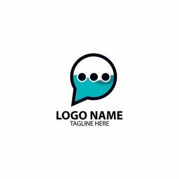 Water chat logo design vector Stock Illustration