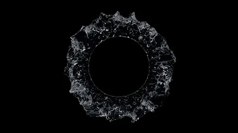 Water Circle  On Black 4k Stock Footage 111869207