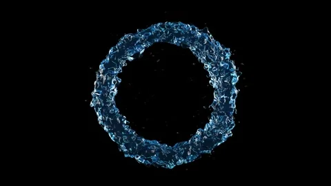 Water circle blue02 2 Vidéo 342144376