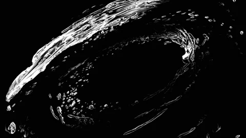 Water circle liquid looping on black background Vidéo 105241793