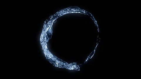 Water circle looping on black background Stock Footage 48274612