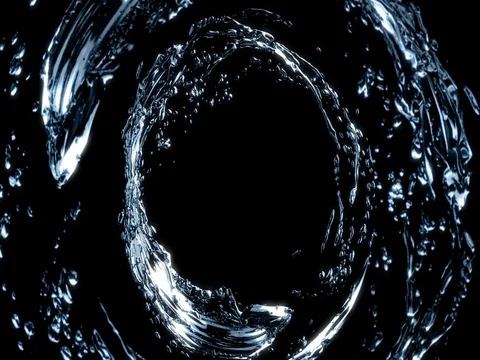 Water circle looping on black background Stock Footage 80552605