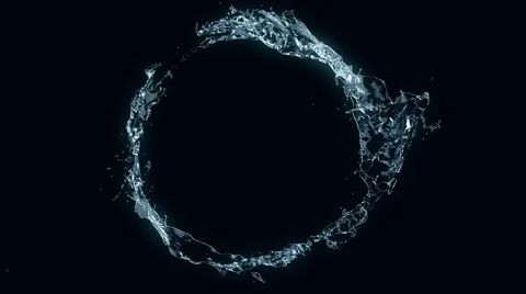 Water circle looping on black Stock Footage
