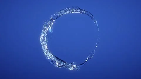 Water circle looping on blue background Stock Footage 48274721