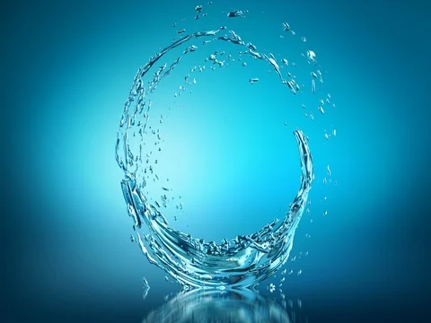 Water Circle Pouring Forming Looping Shape Stock Footage