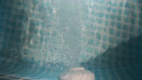 Water circulates in the pool Stock Footage 200992344