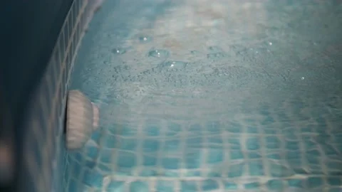 Water circulates in the pool Stock Footage 200992357