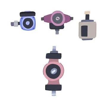 Water circulation pumps for heating systems and plumbing Stock Illustration