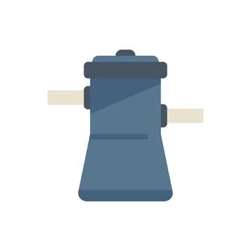 Water cleaner pool icon flat vector. Net service Stock Illustration