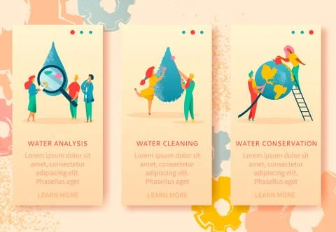 Water cleaning banners Stock Illustration