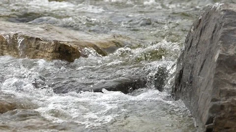 Water clear cold river is the Putorana plateau Stock Footage 82242188