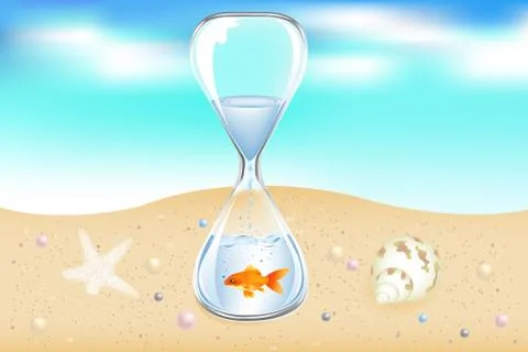 Water clock on seaside Stock Illustration