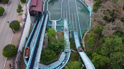 Water Coaster in the park Stock Footage 168579370