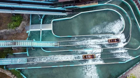 Water coasters falling in the water Stock Footage 168579515