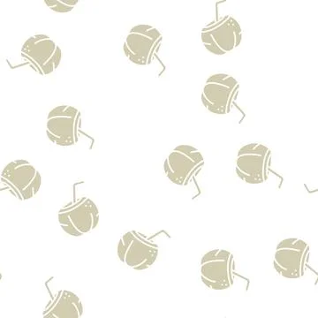 Water coconut coco glyph seamless pattern Stock Illustration