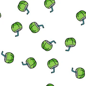 Water coconut coco vector seamless pattern Illustrazione stock