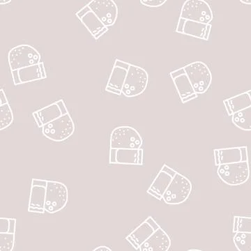 Water coconut tropical line vector seamless pattern Illustrazione stock