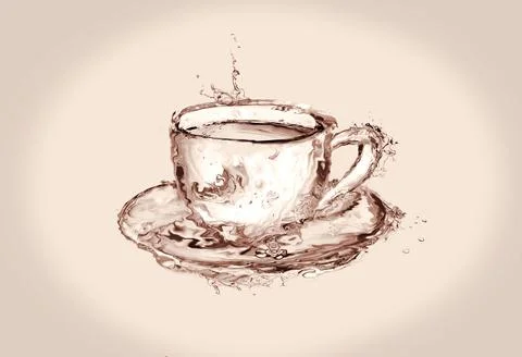Water Coffee Cup Stock Photos