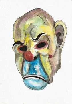 A water color mask on his face Stock Illustration