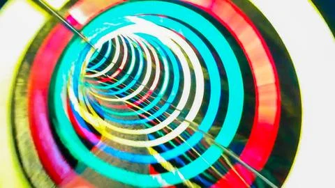 Water colored attraction slide inside the colorful pipe Stock Photos