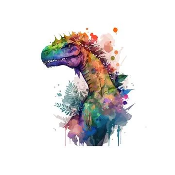 Water colour dinosaur vector Illustrazione stock