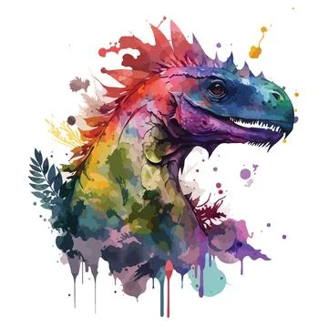Water colour dinosaur vector Illustrazione stock