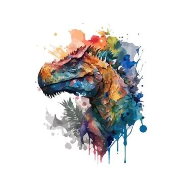 Water colour dinosaur vector Illustrazione stock