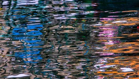 Water colourful reflections Stock Photos