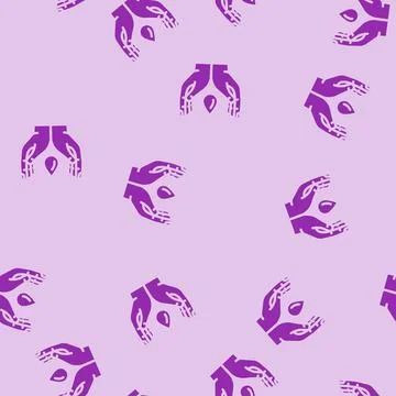 Water conservation environmental glyph vector seamless pattern Illustrazione stock