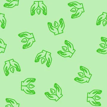 Water conservation environmental line vector seamless pattern 스톡 일러스트