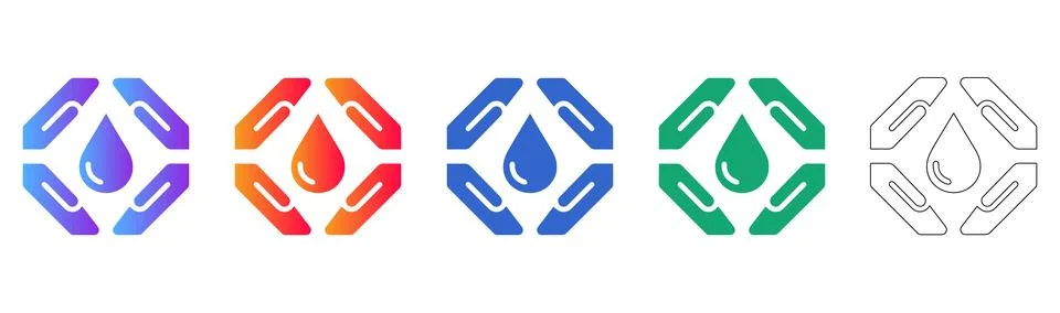 Water Conservation Icon Set Stock Illustration