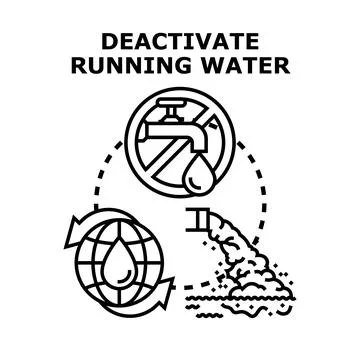 Water conservation leading to pollution prevention concept Stock Illustration