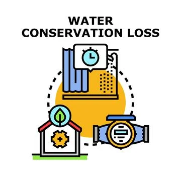 Water conservation loss vector concept illustrating utility management Stock Illustration