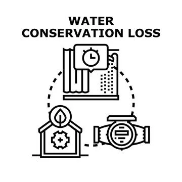 Water conservation loss vector concept illustrating utility management Stock Illustration