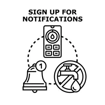 Water conservation notification system sign up Stock Illustration