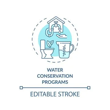 Water conservation programs concept icon Stock Illustration