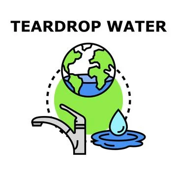 Water conservation saving natural resource protection concept Stock Illustration