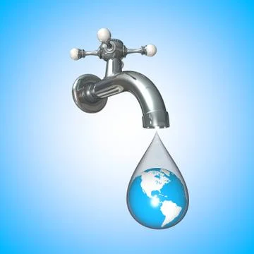 Water Conservation Tap Stock Illustration
