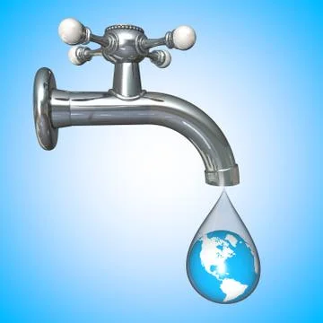 Water Conservation Tap Stock Illustration