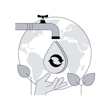 Water consumption abstract concept vector illustration. Stock Illustration