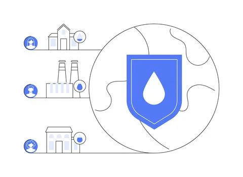 Water consumption abstract concept vector illustration. Stock Illustration