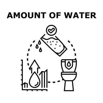 Water consumption amount control and saving concept Illustrazione stock