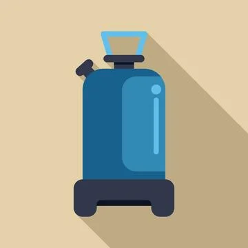 Water container for camping with handle and tap being filled Illustration