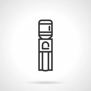 Water cooler black line vector icon Stock Illustration